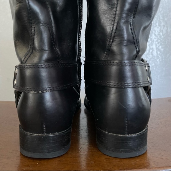 Frye Melissa Harness Inside Zip Tall Boot Black Size 6.5 B Black Smooth Leather - Picture 5 of 12